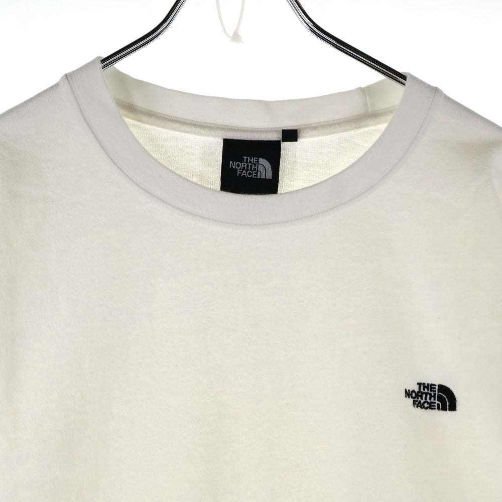THE NORTH FACE(ザノースフェイス) Nuptse Cotton Tee NT82135 ロゴ刺繍 クルーネック ロングスリーブ ヌプシ コットン 長袖Tシャツ カットソー ホワイト