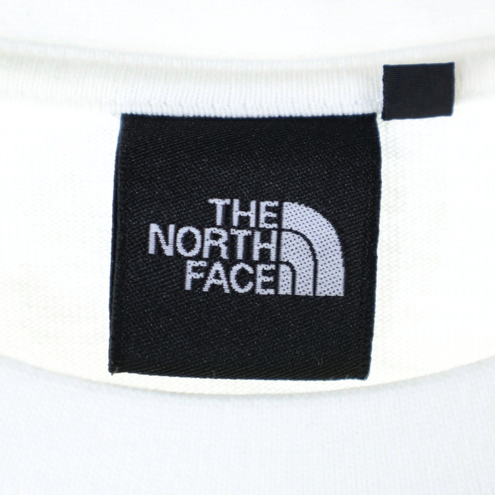 THE NORTH FACE(ザノースフェイス) Nuptse Cotton Tee NT82135 ロゴ刺繍 クルーネック ロングスリーブ ヌプシ コットン 長袖Tシャツ カットソー ホワイト
