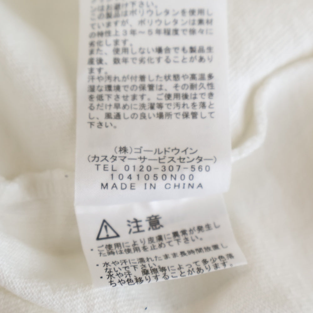 THE NORTH FACE(ザノースフェイス) Nuptse Cotton Tee NT82135 ロゴ刺繍 クルーネック ロングスリーブ ヌプシ コットン 長袖Tシャツ カットソー ホワイト