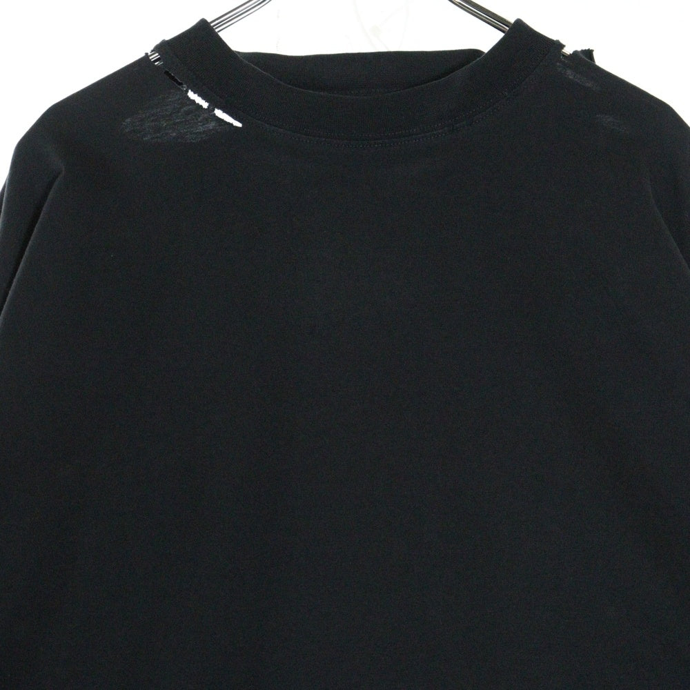 BALENCIAGA(バレンシアガ) 25SS セキュリティーテープロゴ 長袖Tシャツ ロンT カットソー ブラック 832432