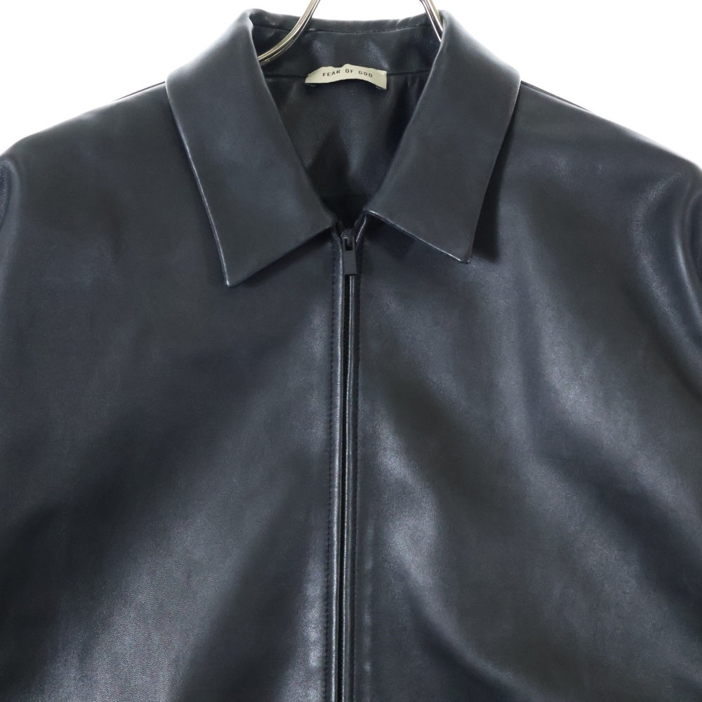 FEAR OF GOD(フィアオブゴッド) Rider シングル ジップアップレザージャケット ライダースジャケット ブラック