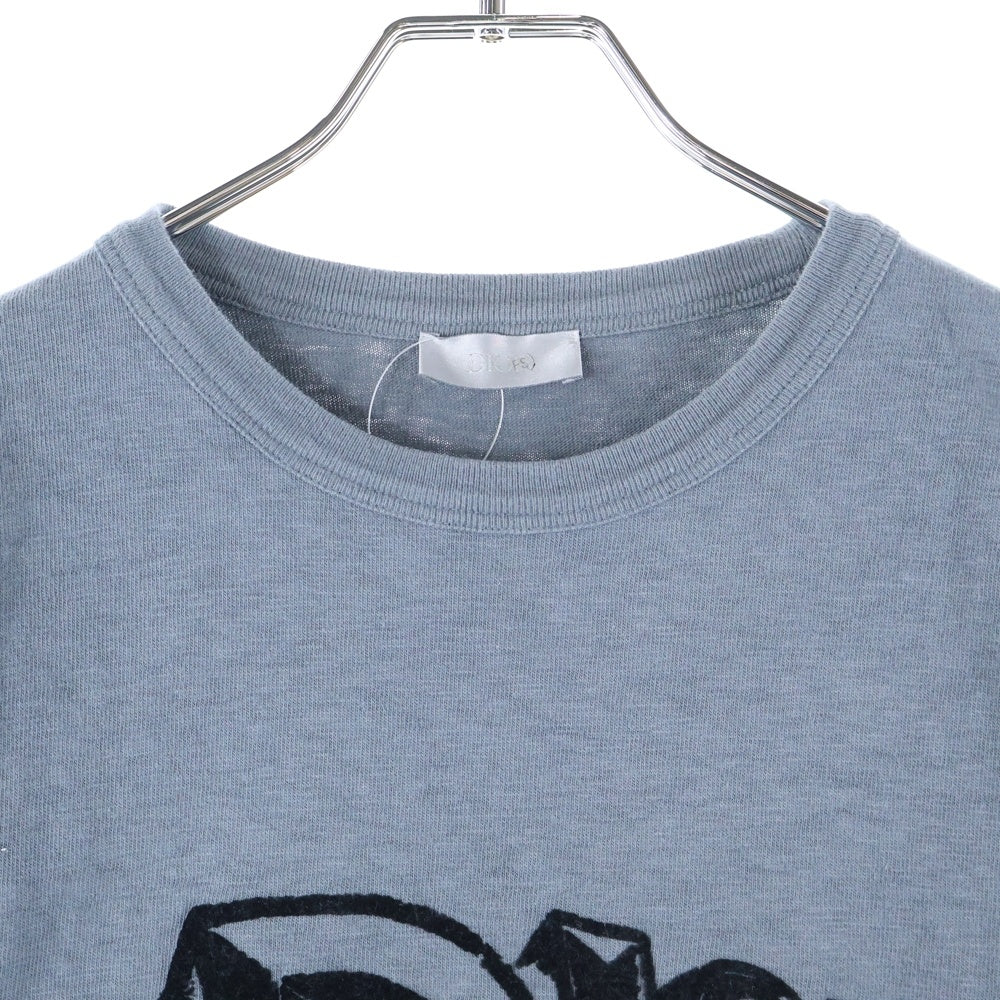 DIOR(ディオール) 23AW スラブコットンジャージー ロゴ クルーネック 半袖Tシャツ カットソー グレー 393J696A0849