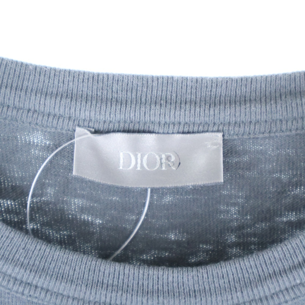 DIOR(ディオール) 23AW スラブコットンジャージー ロゴ クルーネック 半袖Tシャツ カットソー グレー 393J696A0849