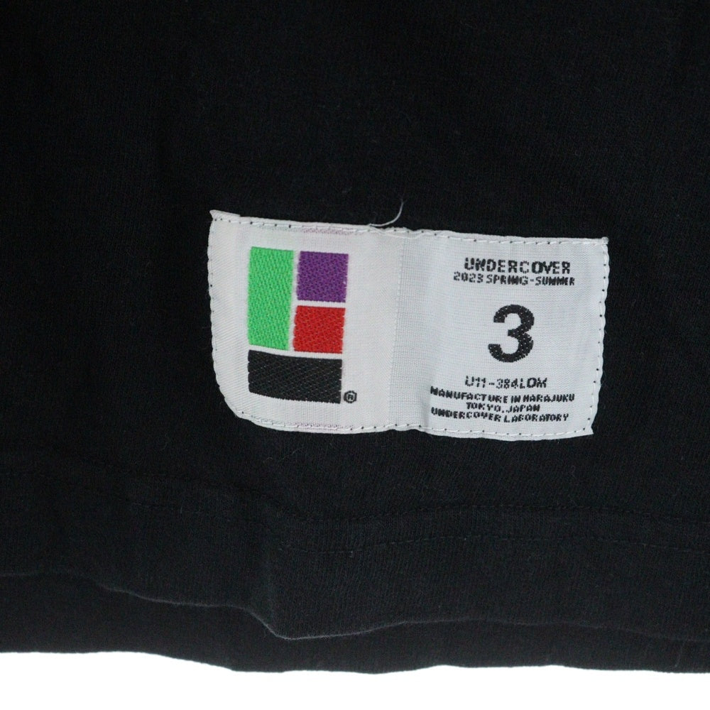 UNDERCOVER(アンダーカバー) crew neck t-shirt フロントロゴ クルーネックコットン長袖 ブラック UC1C4810
