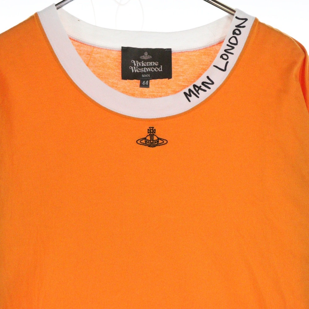 Vivienne Westwood(ヴィヴィアンウエストウッド) crew neck t-shirt ロゴ刺繍 クルーネックTシャツ オレンジ LP72595