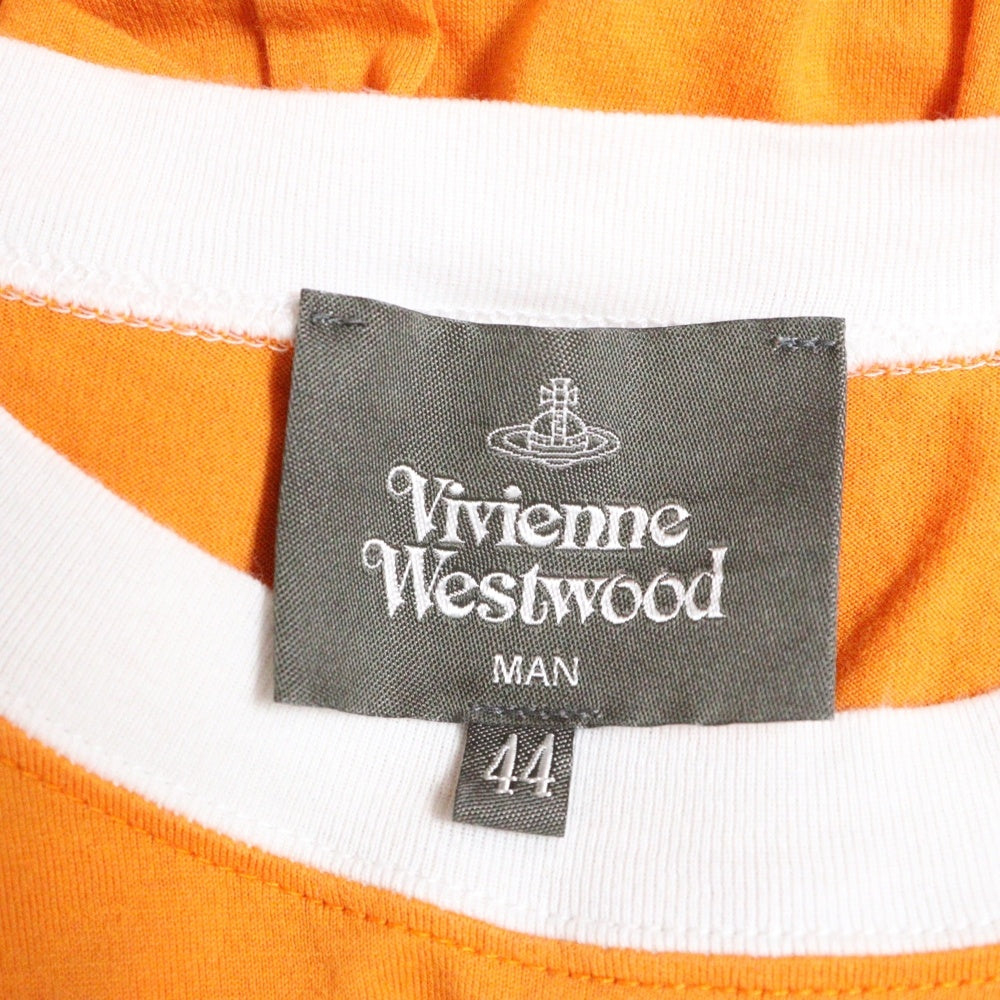 Vivienne Westwood(ヴィヴィアンウエストウッド) crew neck t-shirt ロゴ刺繍 クルーネックTシャツ オレンジ LP72595