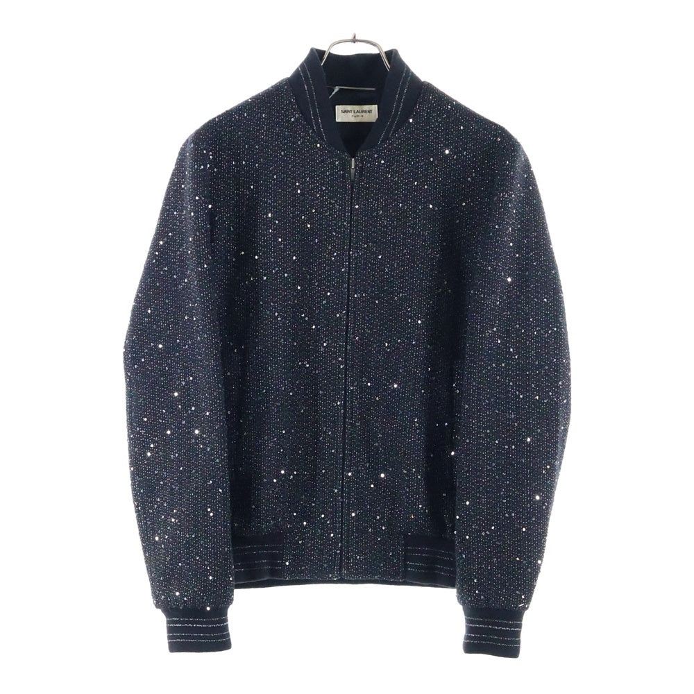 SAINT LAURENT PARIS(サンローランパリ) 20SS Bomber Jacket スパンコール ジップアップ ボンバー ジャケット ブルゾン ブラック 603482 Y1A02