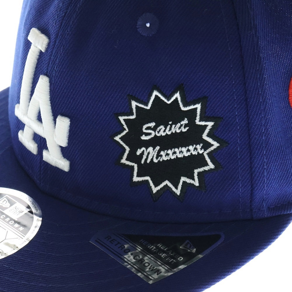 SAINT MICHAEL(セントマイケル) 25SS ×NEW ERA ニューエラ 刺繍デザイン ベースボールキャップ 帽子 ブルー SM-HR8-0000-C46