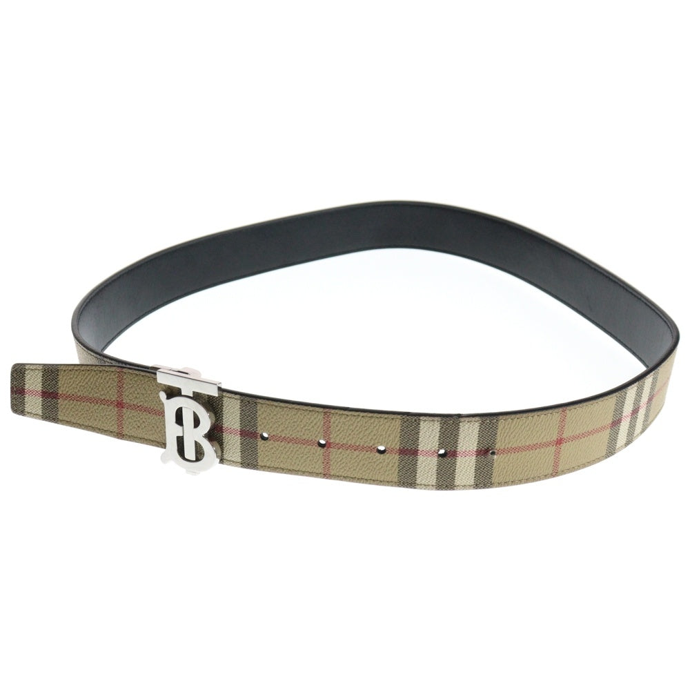 BURBERRY(バーバリー) TBバックル ノバチェック リバーシブル レザー ベルト 8069853 ブラック/ベージュ