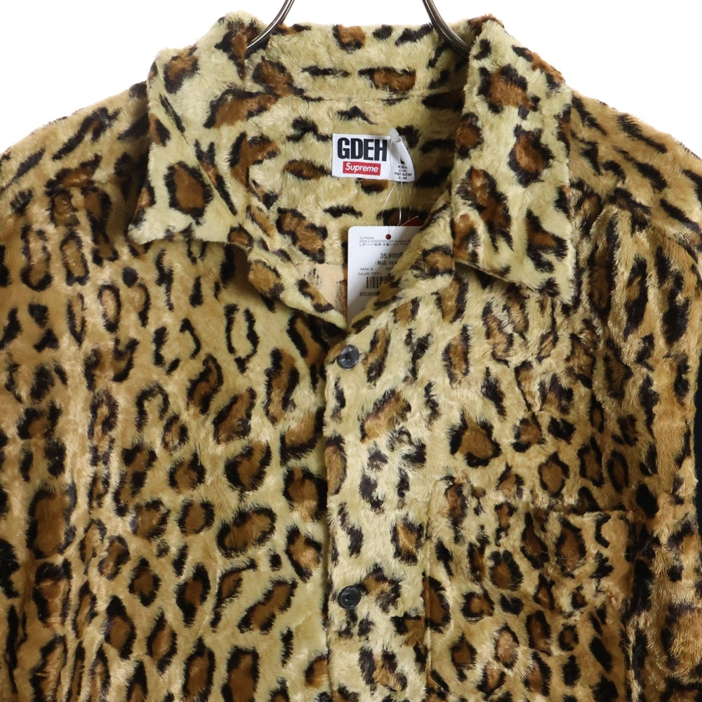 SUPREME(シュプリーム) 25SS×GOODENOUGH Crushed Rayon S/S レオパード総柄 半袖シャツ ブラウン