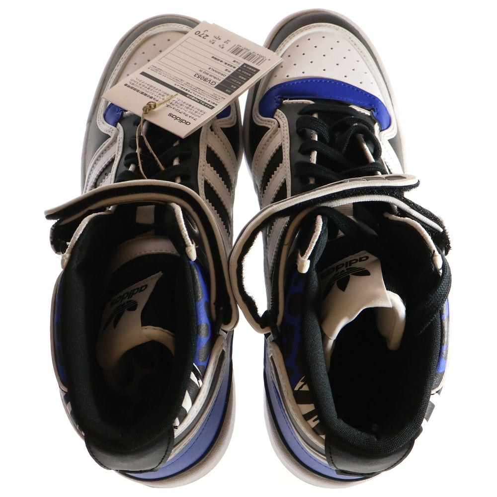 adidas Originals(アディダスオリジナルス) ×RICH MNISI WMNS FORUM MID GV8053 ×リッチムニシ ミッドカットスニーカー ホワイト/ブルー US10/27.0cm