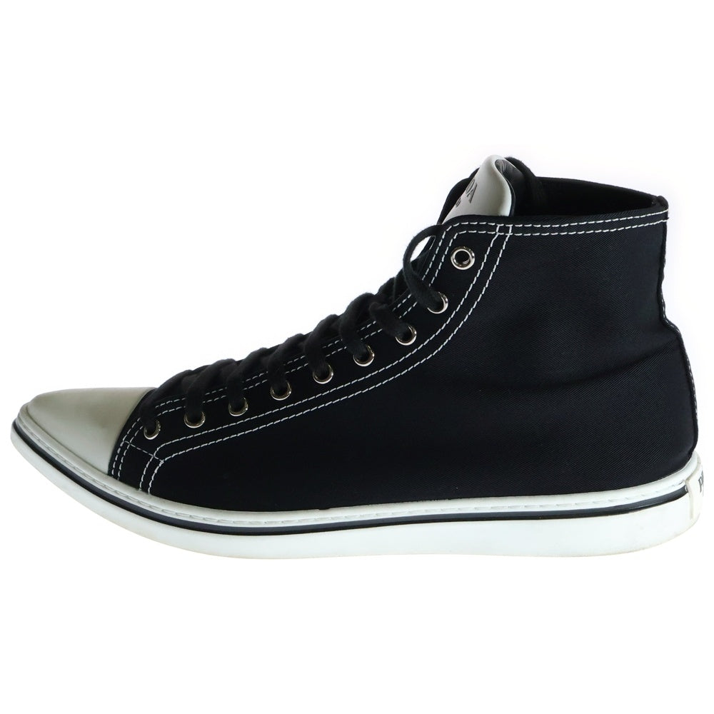 PRADA(プラダ) POINTY HIGH-TOP SNEAKERS SHOES 2TG177 ポインテッドトゥ ハイカットスニーカー ブラック キャンバス
