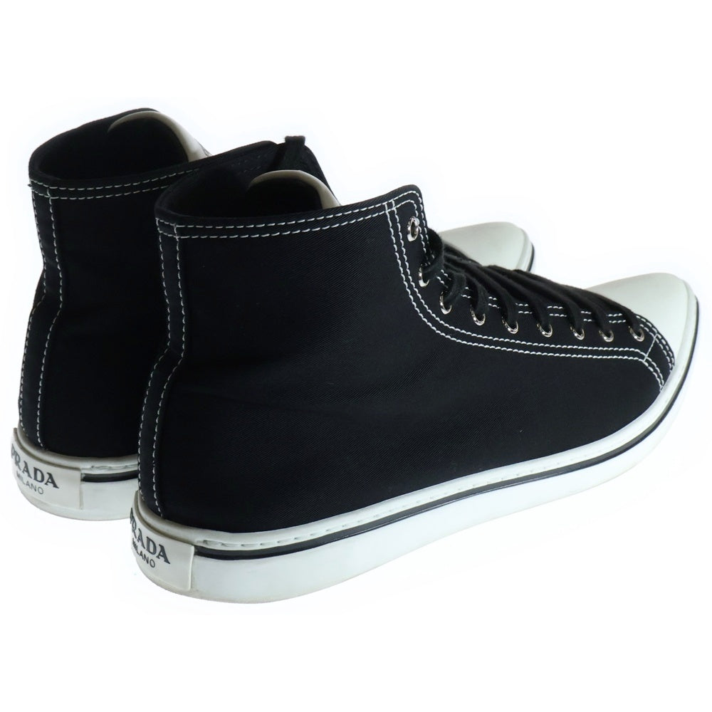 PRADA(プラダ) POINTY HIGH-TOP SNEAKERS SHOES 2TG177 ポインテッドトゥ ハイカットスニーカー ブラック キャンバス