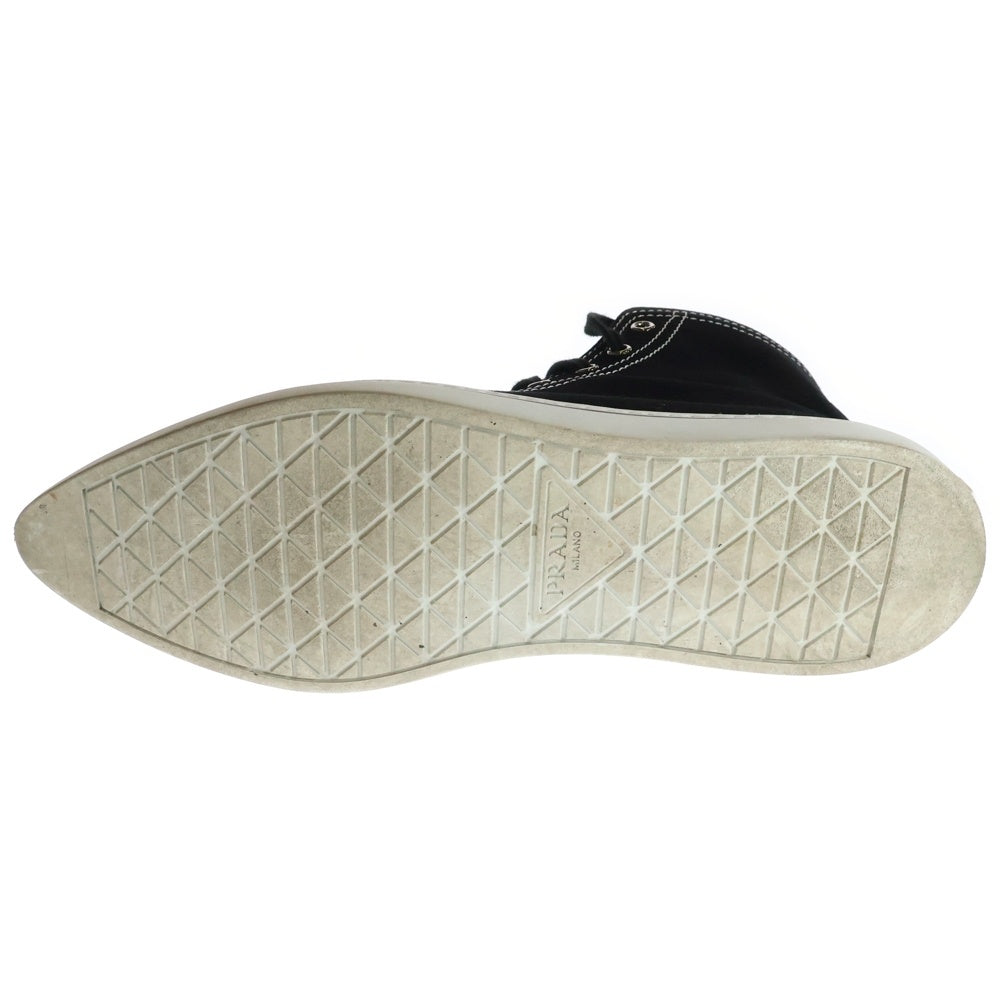PRADA(プラダ) POINTY HIGH-TOP SNEAKERS SHOES 2TG177 ポインテッドトゥ ハイカットスニーカー ブラック キャンバス