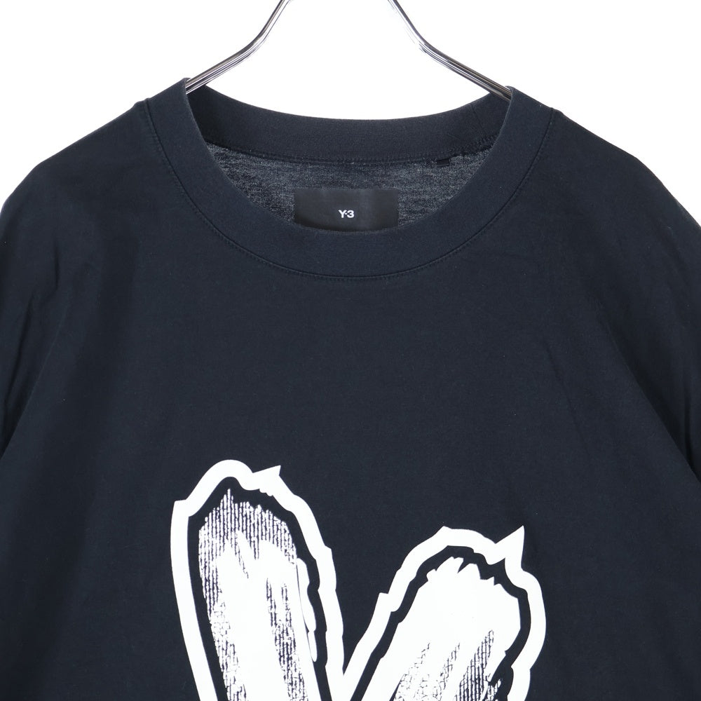 Y-3(ワイスリー) LOGO GFX TEE HY1271 ロゴプリントクルーネック半袖Tシャツ ブラック