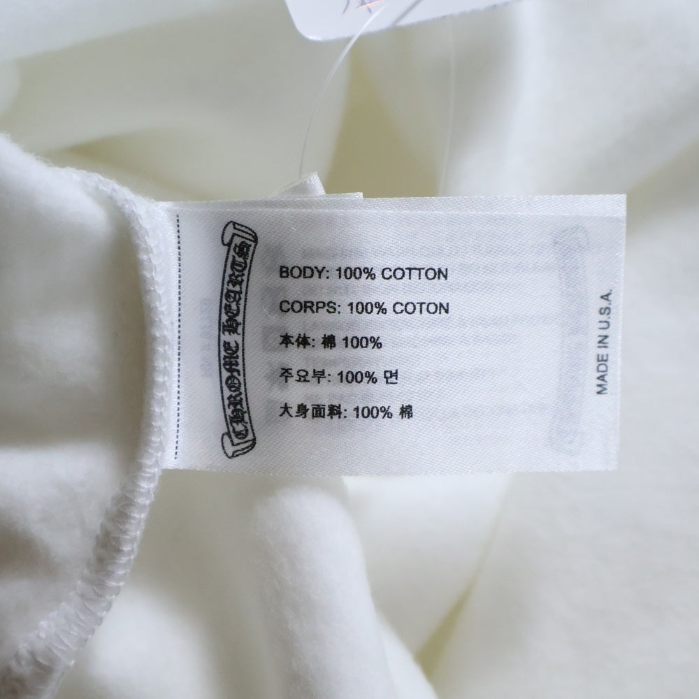 CHROME HEARTS(クロムハーツ) LOVE YOU NECK LOGO ラブユー ネックロゴ 袖フローラルプリント クルーネックトレーナー スウェット ホワイト