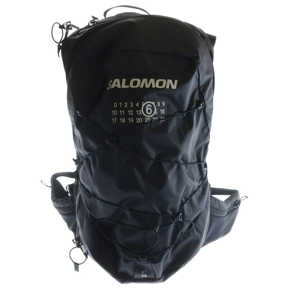 Maison Margiela(メゾンマルジェラ) 23AW ×SALOMON ×サロモン ロゴプリント ナイロンバックパック リュック ブラック SB6WA0003
