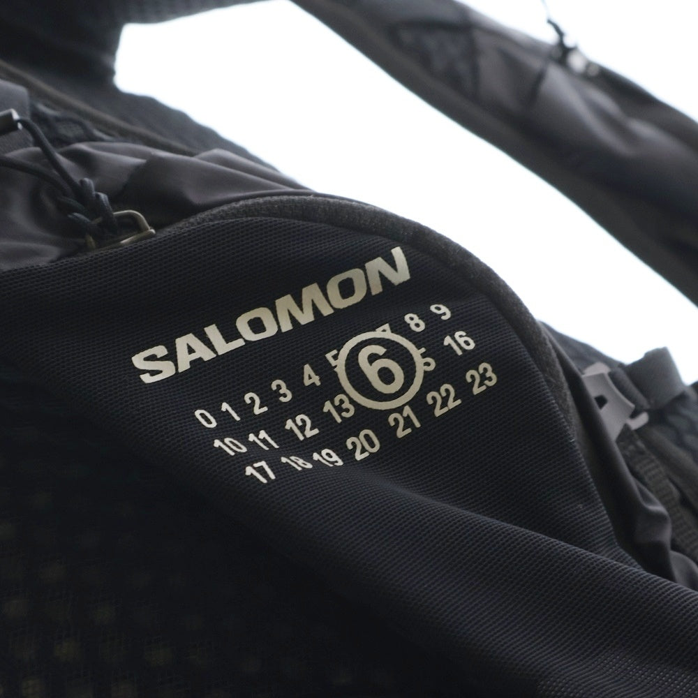 Maison Margiela(メゾンマルジェラ) 23AW ×SALOMON ×サロモン ロゴプリント ナイロンバックパック リュック ブラック SB6WA0003