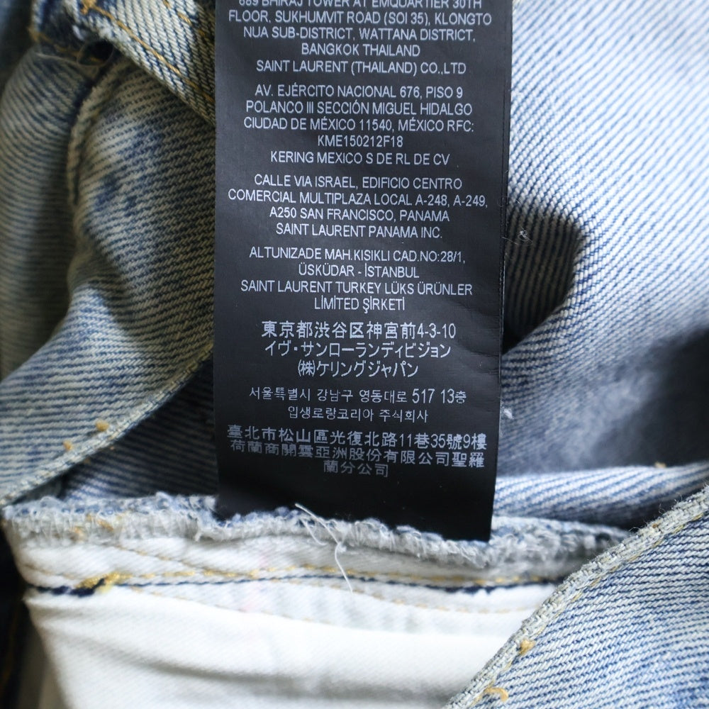 SAINT LAURENT PARIS(サンローランパリ) ダメージ加工 スキニーデニムパンツ インディゴ 527389