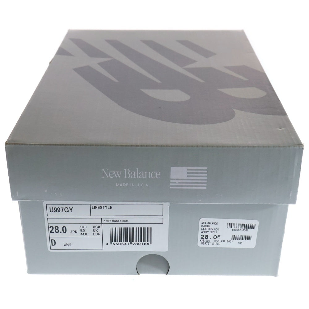 New Balance(ニューバランス) U997GY スエード ローカットスニーカー グレー US10/28.0cm