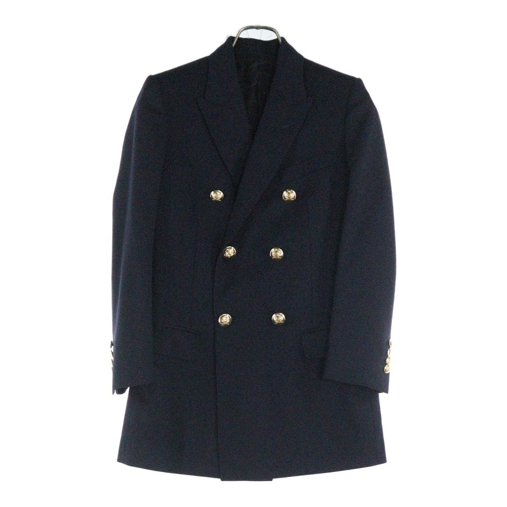 CELINE(セリーヌ) ダイアゴナルウール ピークドラペル ダブルブレスト 金ボタンジャケット レディース ブラック 2V684092D