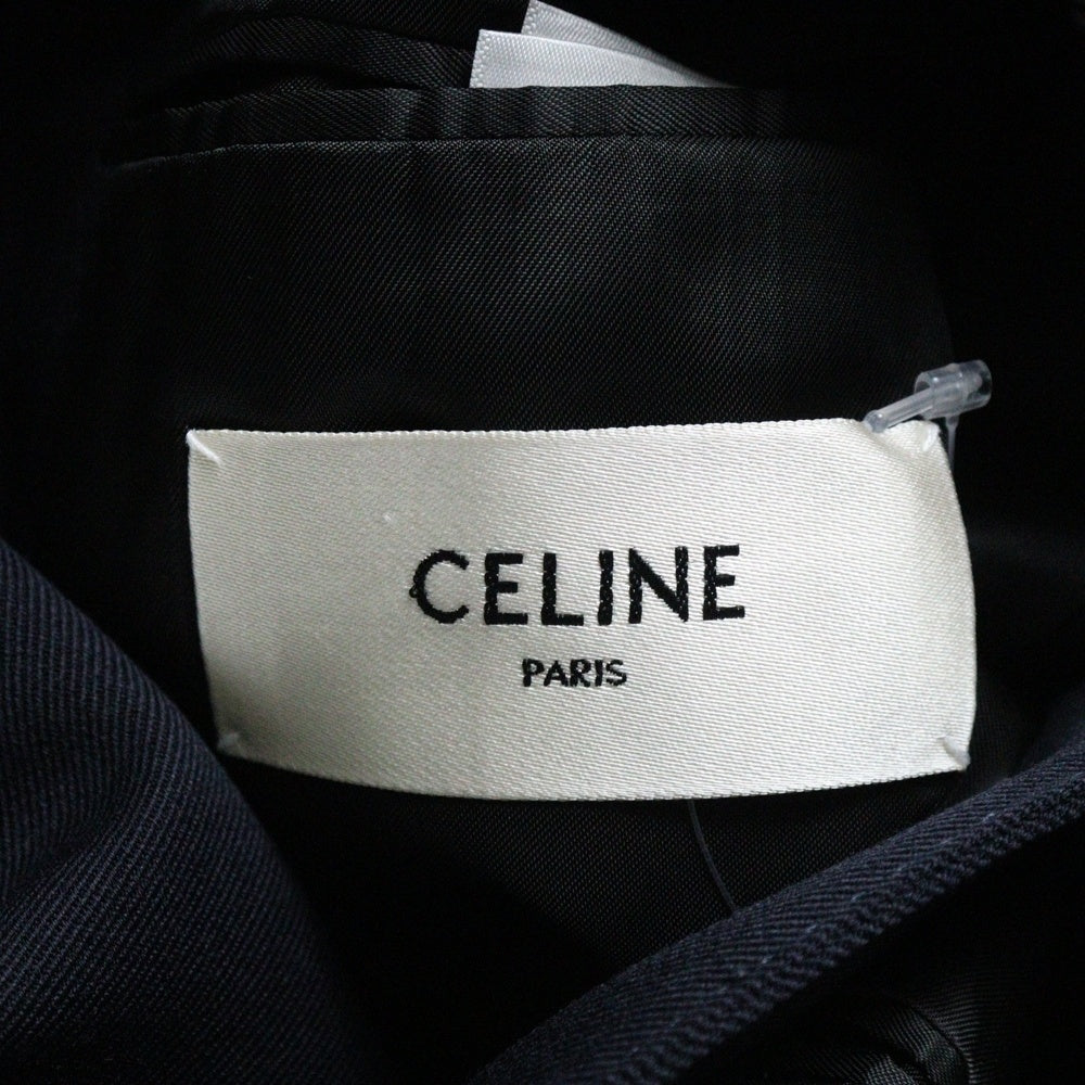 CELINE(セリーヌ) ダイアゴナルウール ピークドラペル ダブルブレスト 金ボタンジャケット レディース ブラック 2V684092D