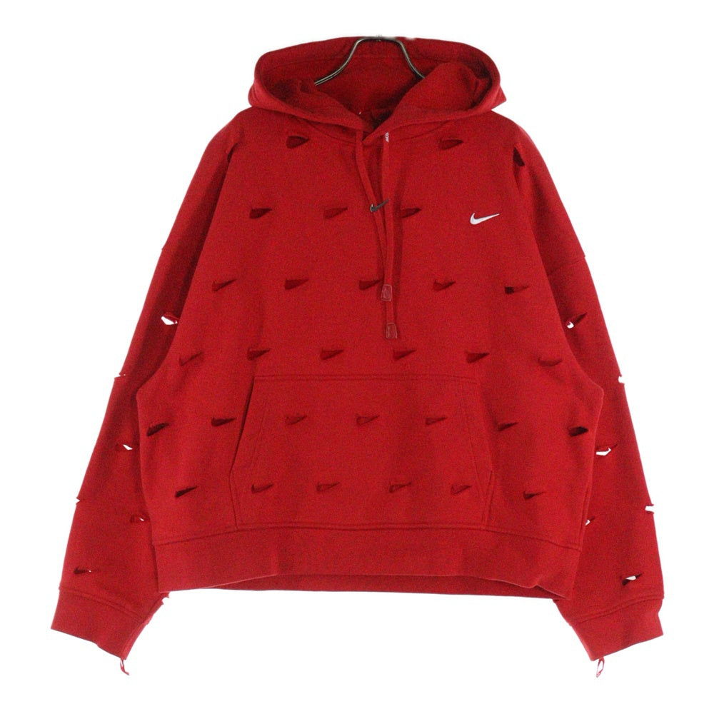 NIKE(ナイキ) ×JACQUEMUS Nrg He L/S Hoodie ジャックムス ダメージ加工 プルオーバースウェットパーカー レッド FJ3482-657