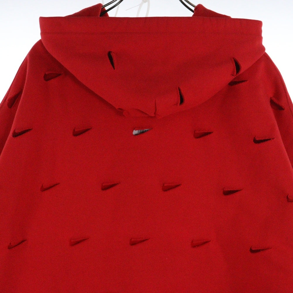 NIKE(ナイキ) ×JACQUEMUS Nrg He L/S Hoodie ジャックムス ダメージ加工 プルオーバースウェットパーカー レッド FJ3482-657