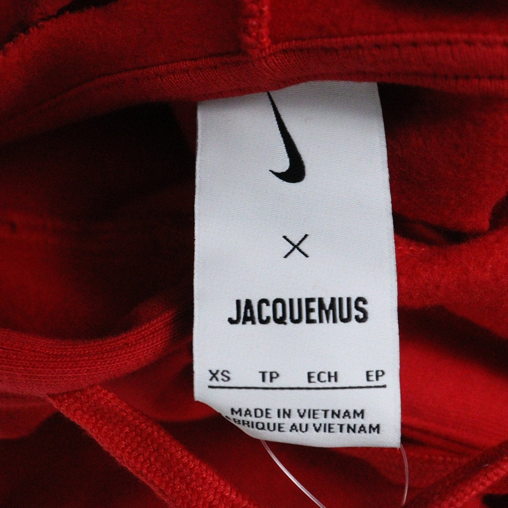 NIKE(ナイキ) ×JACQUEMUS Nrg He L/S Hoodie ジャックムス ダメージ加工 プルオーバースウェットパーカー レッド FJ3482-657