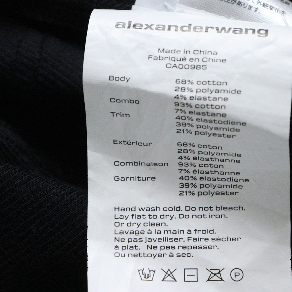 ALEXANDER WANG(アレキサンダーワン) ロゴプリント エラスティック ミニスカート ブラック 1CC2215180 レディース