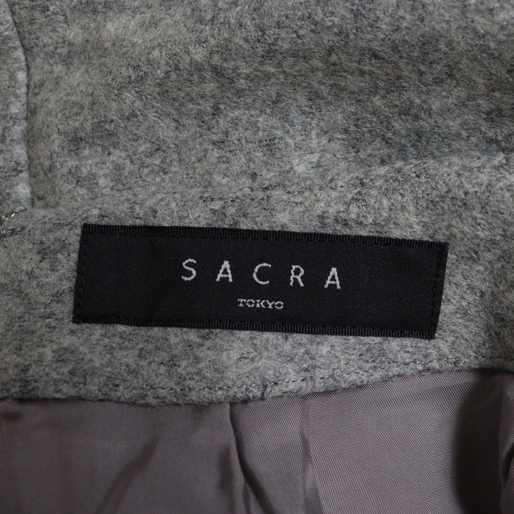 SACRA(サクラ) WOOL RING MILLED SK ウール ロングスリットスカート グレー レディース 117506122