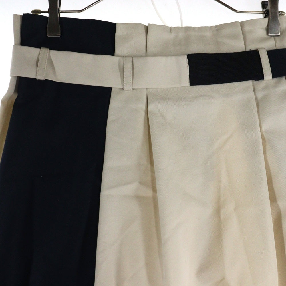 DOUBLE STANDARD CLOTHING(ダブルスタンダードクロージング) ベルト付き ウエストプリーツ ロングスカート ベージュ レディース