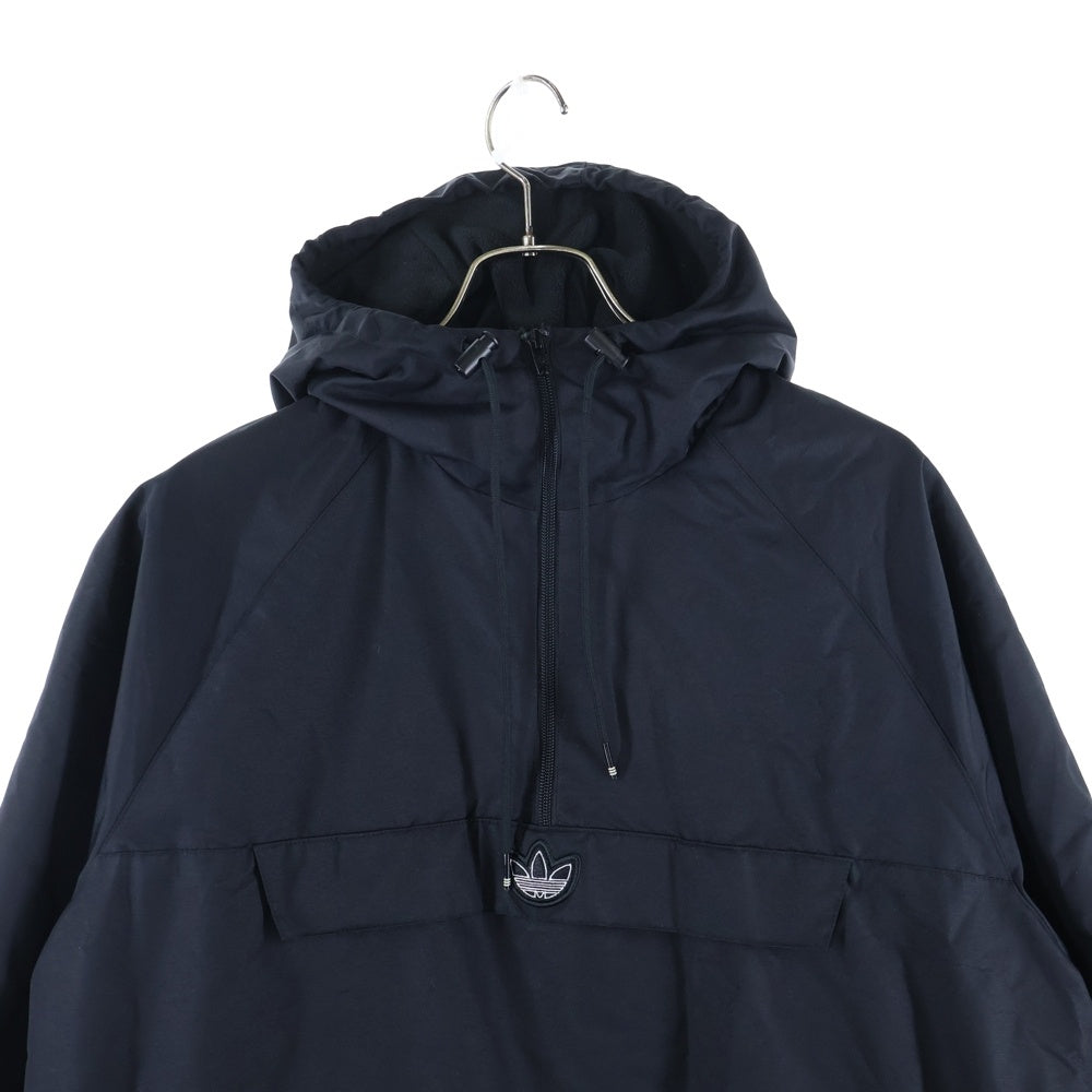 adidas(アディダス) Outline Pullover Jacket アームデザイン ナイロンプルオーバーフーディー パーカー ブラック ED4702