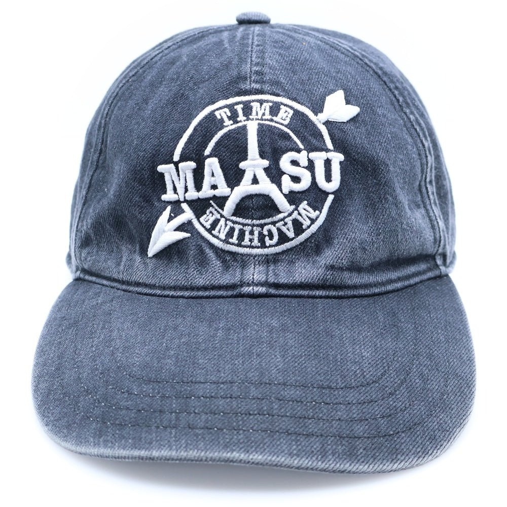 MASU(エムエーエスユー) MB EMBROIDERY CAP エンブロイダリーウォッシュドデニムキャップ 帽子 ブラック B25F90J001