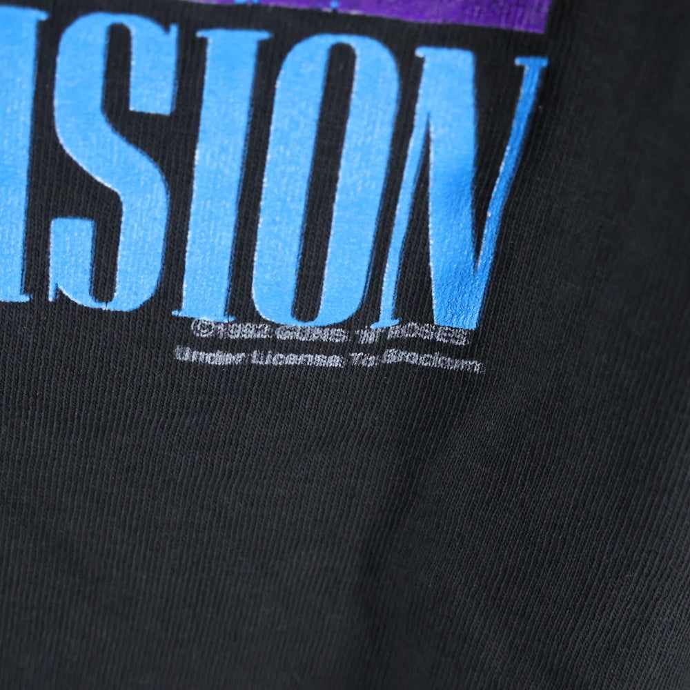 VINTAGE(ヴィンテージ) 90s GUNS N ROSES USE YOUR ILUSION ガンズアンドローゼズ 両面プリント 半袖Tシャツ カットソー ブラック