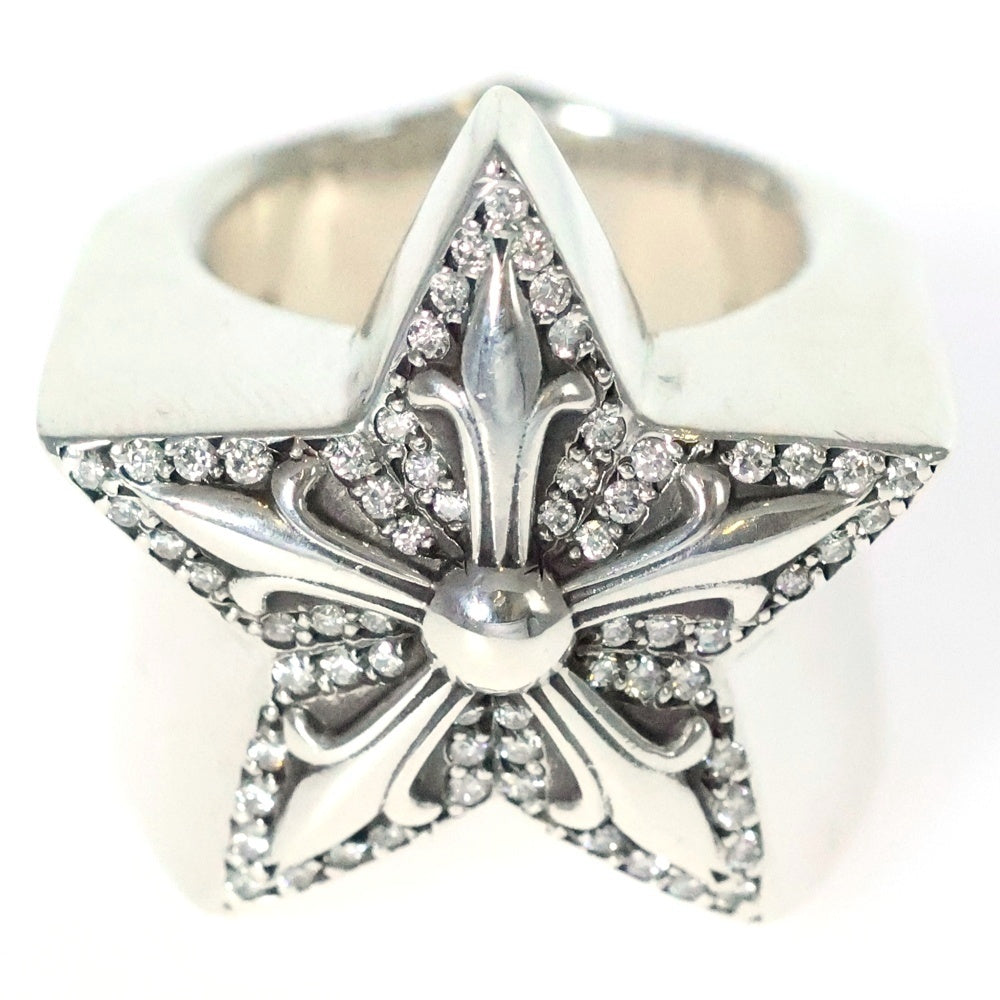 CHROME HEARTS(クロムハーツ) STR LRG P/DIA ラージスター PAVEダイヤリング シルバー