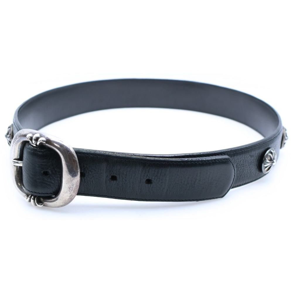 CHROME HEARTS(クロムハーツ) BLT GUNSLINGER1.5 ガンスリンガーバックル クロスボールスタッズ レザーベルト シルバー