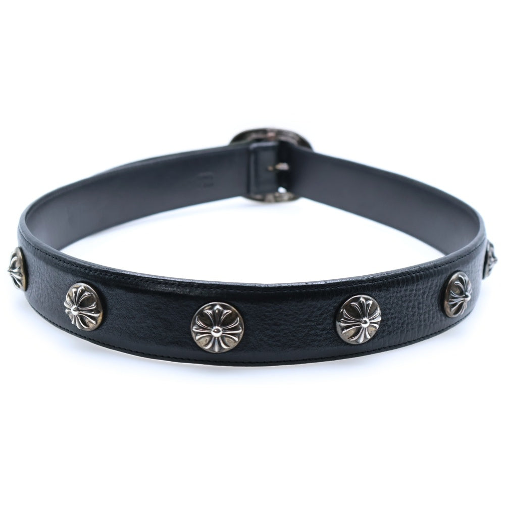 CHROME HEARTS(クロムハーツ) BLT GUNSLINGER1.5 ガンスリンガーバックル クロスボールスタッズ レザーベルト シルバー