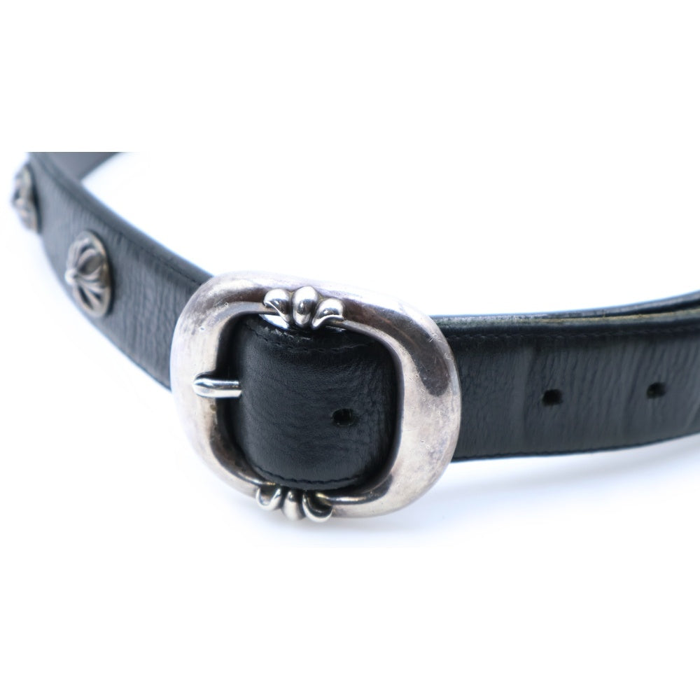 CHROME HEARTS(クロムハーツ) BLT GUNSLINGER1.5 ガンスリンガーバックル クロスボールスタッズ レザーベルト シルバー
