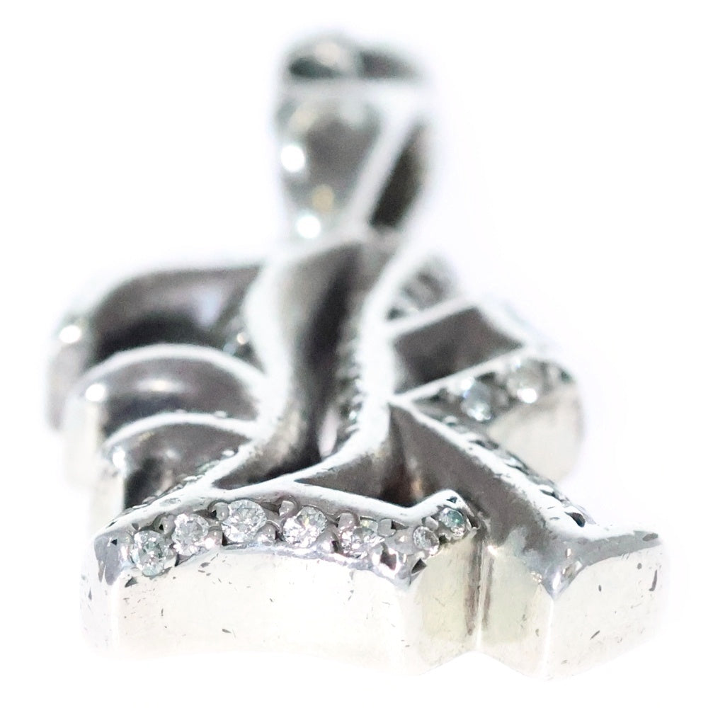 CHROME HEARTS(クロムハーツ) ALPHABET CHARM K P/DIA アルファベットチャーム イニシャル PAVEダイヤペンダントトップ シルバー