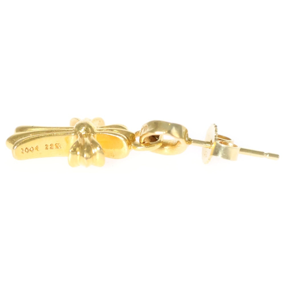 CHROME HEARTS(クロムハーツ) 22K BBY F PPRCHN P/DIA ベイビーファットクロス ドロップピアス PAVEダイヤ ゴールド BCA018