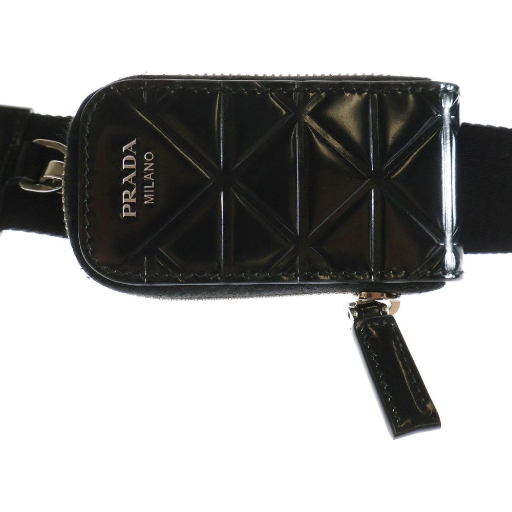 PRADA(プラダ) 23AW ブリック レザーショルダーバッグ ブラック 2VH070 ZO6 F0002 V ZMT