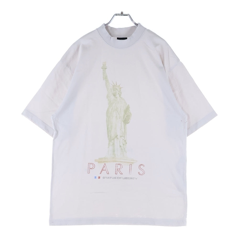BALENCIAGA(バレンシアガ) 24SS Paris Liberty ダメージ加工 半袖Tシャツ カットソー ブラック 764235 TQVR9