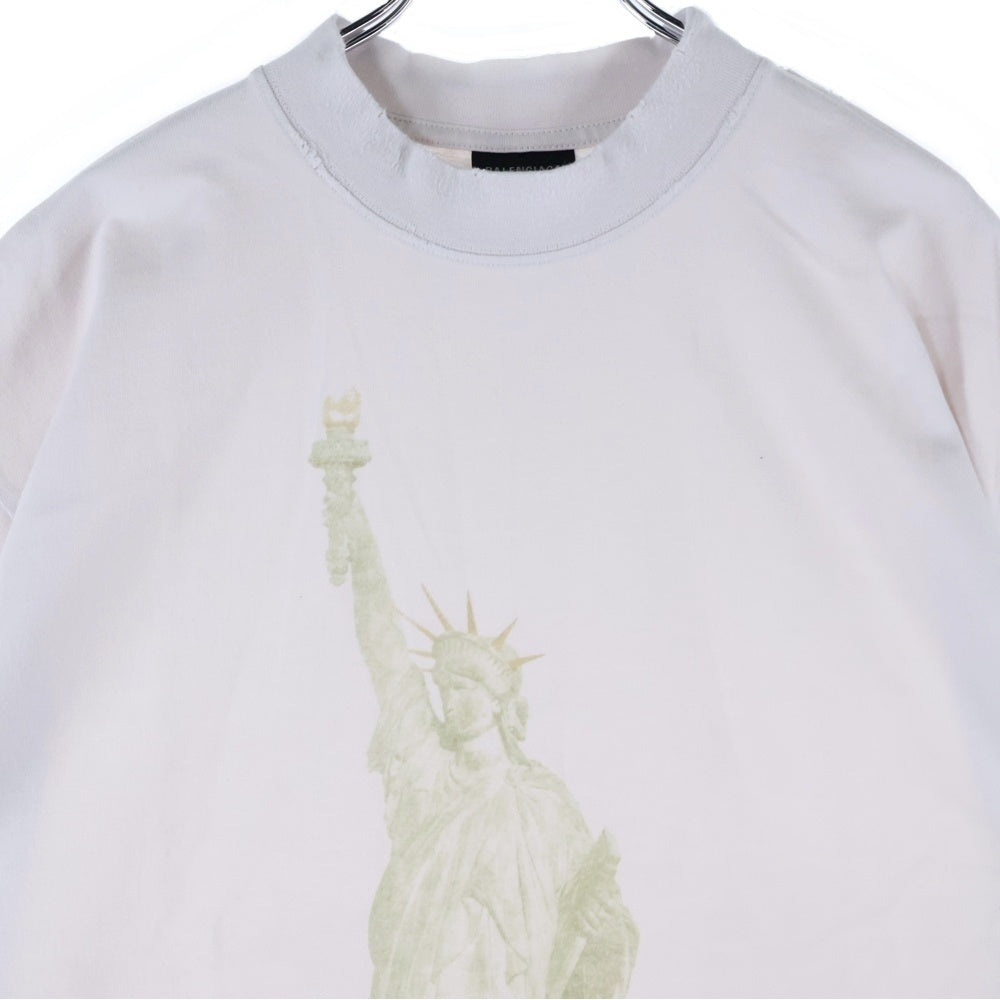 BALENCIAGA(バレンシアガ) 24SS Paris Liberty ダメージ加工 半袖Tシャツ カットソー ブラック 764235 TQVR9