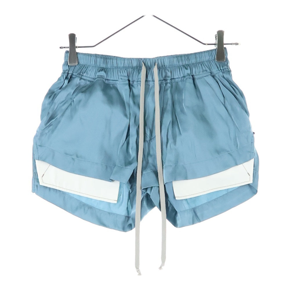 Rick Owens(リックオウエンス) 25SS ハリウッドフォグ ボクサー サテンショーツ ブルー RP01E7316