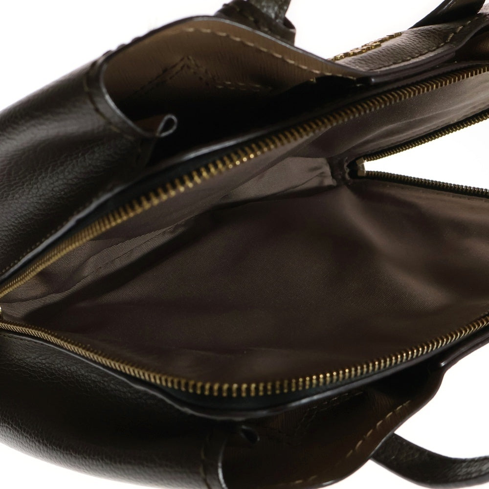 MARC JACOBS(マークジェイコブス) ラウンドジップ 2WAYレザーハンドバッグ ショルダーバッグ ブラウン M0014487