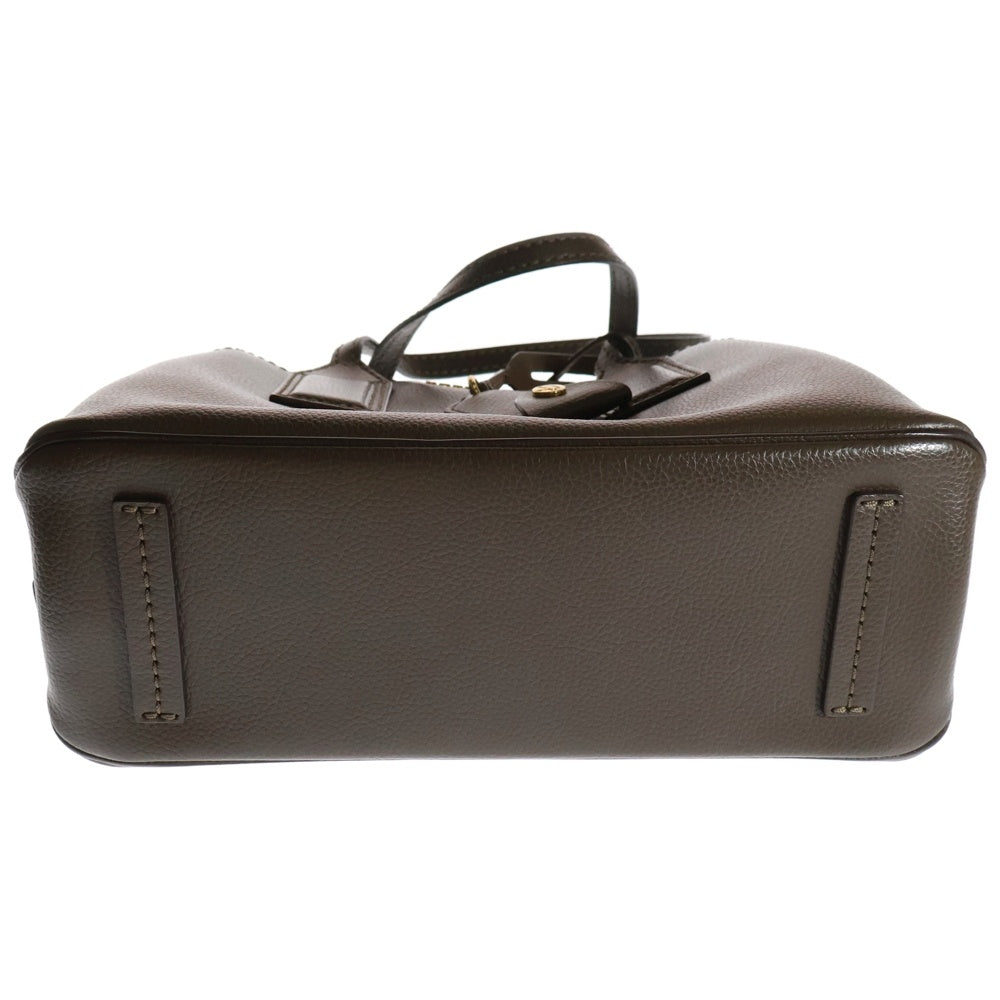 MARC JACOBS(マークジェイコブス) ラウンドジップ 2WAYレザーハンドバッグ ショルダーバッグ ブラウン M0014487