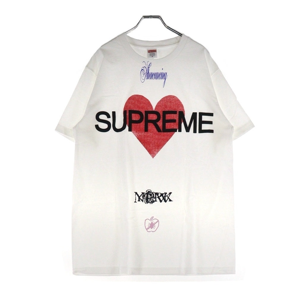 SUPREME(シュプリーム) 25SS Announcing Tee プリントロゴ クルーネック 半袖Tシャツ カットソー ホワイト