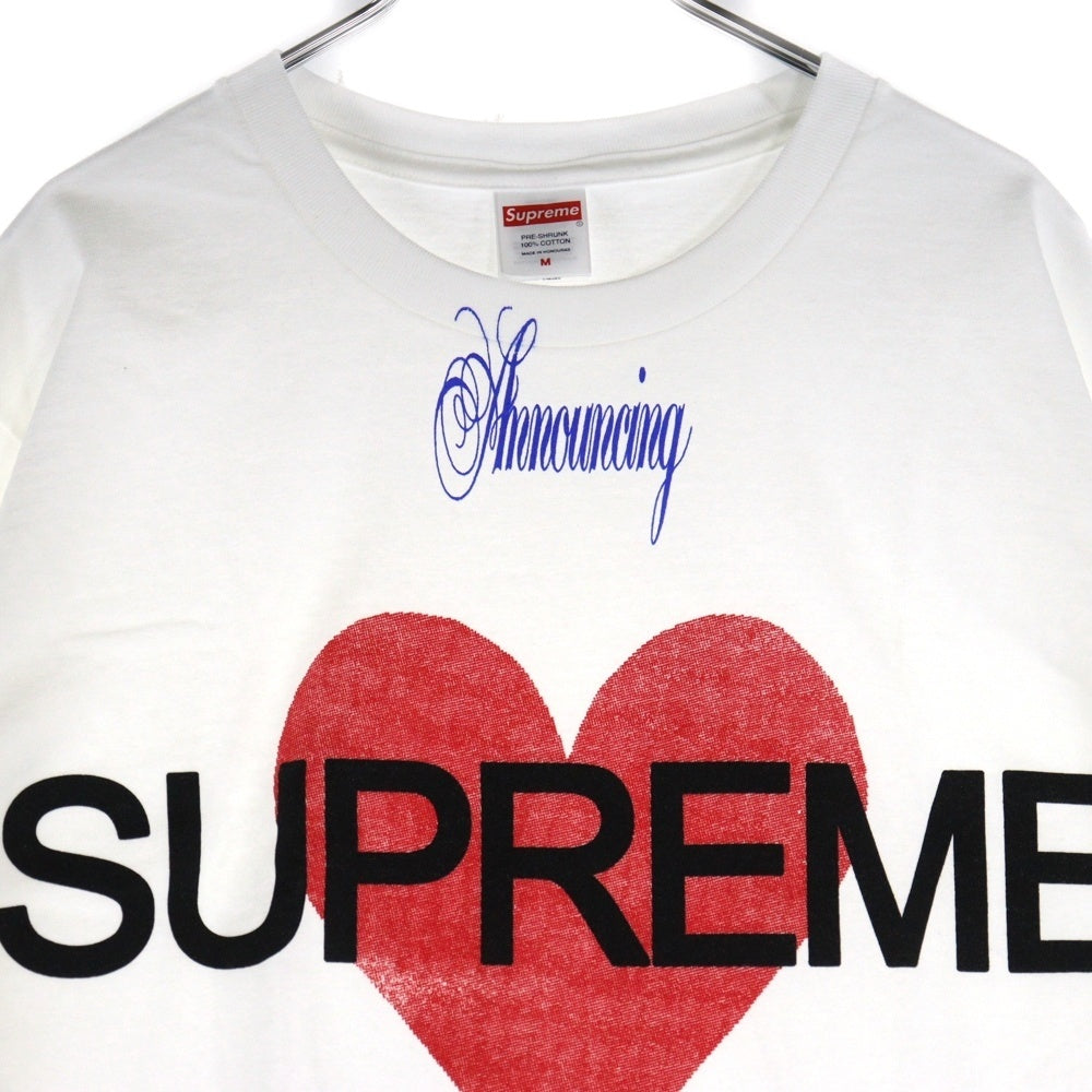 SUPREME(シュプリーム) 25SS Announcing Tee プリントロゴ クルーネック 半袖Tシャツ カットソー ホワイト