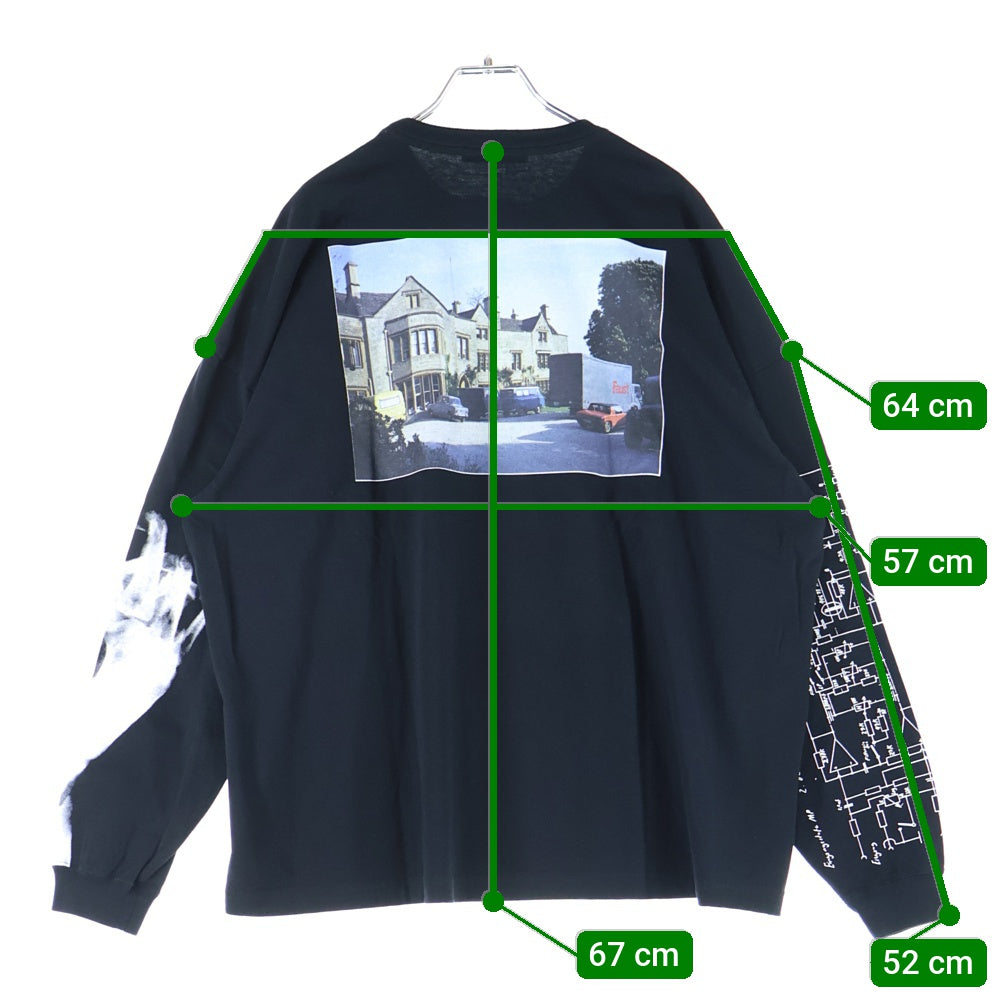 UNDERCOVER(アンダーカバー) 25AW クルーネックコットン長袖プリントTシャツ カットソー ホワイト UC2E4814-1